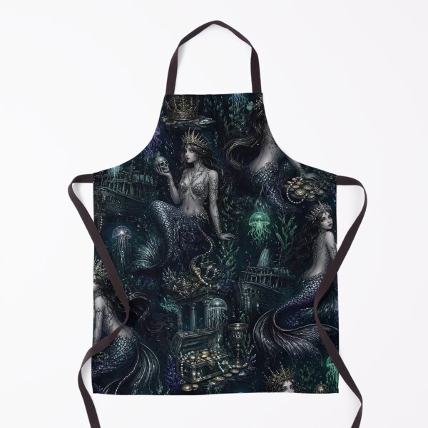 Item preview, Dark Mermaid Siren Mythology Seamless Underwater Fantasy Pattern designed and sold by StickyGuys.