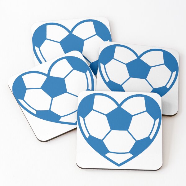 Item preview, Heart Shaped Soccer Ball Silhouette Blue designed and sold by Anne97s.