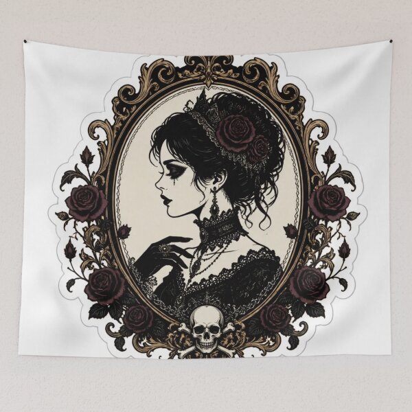 Item preview, Victorian Gothic Cameo Silhouette Dark Romantic designed and sold by StickyGuys.