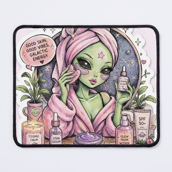 Item preview, Alien Skincare Routine Sticker | Cute Pastel Space Beauty | Clean Girl Aesthetic | Kawaii Cosmic Self Care | Die Cut Vinyl Design designed and sold by STICK-KAY things Co..