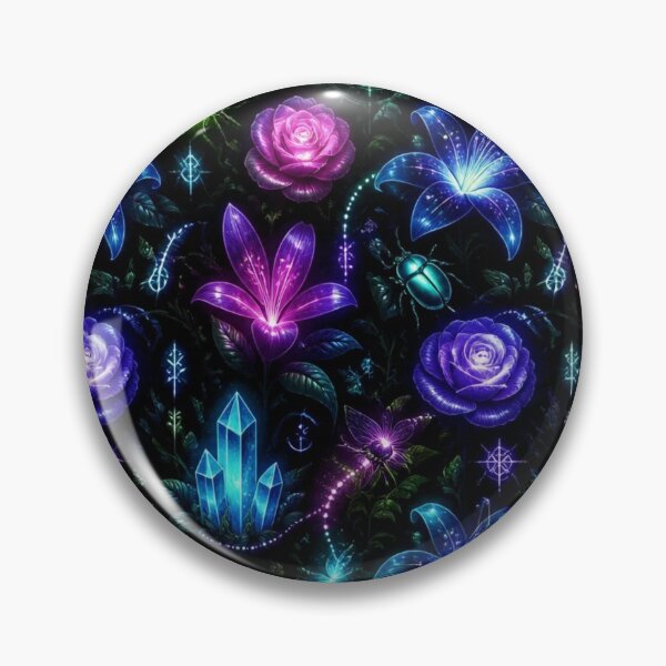 Item preview, Bioluminescent Dark Flora Glowing Garden Magical Seamless Witchy Pattern designed and sold by StickyGuys.
