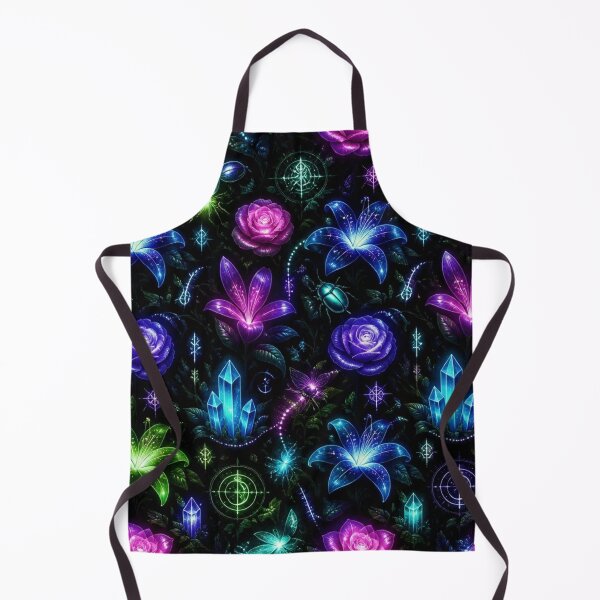 Item preview, Bioluminescent Dark Flora Glowing Garden Magical Seamless Witchy Pattern designed and sold by StickyGuys.