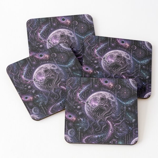 Item preview, Devouring Moon Cosmic Horror Dark Beauty Seamless Celestial Pattern designed and sold by StickyGuys.