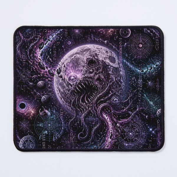 Item preview, Devouring Moon Cosmic Horror Dark Beauty Seamless Celestial Pattern designed and sold by StickyGuys.