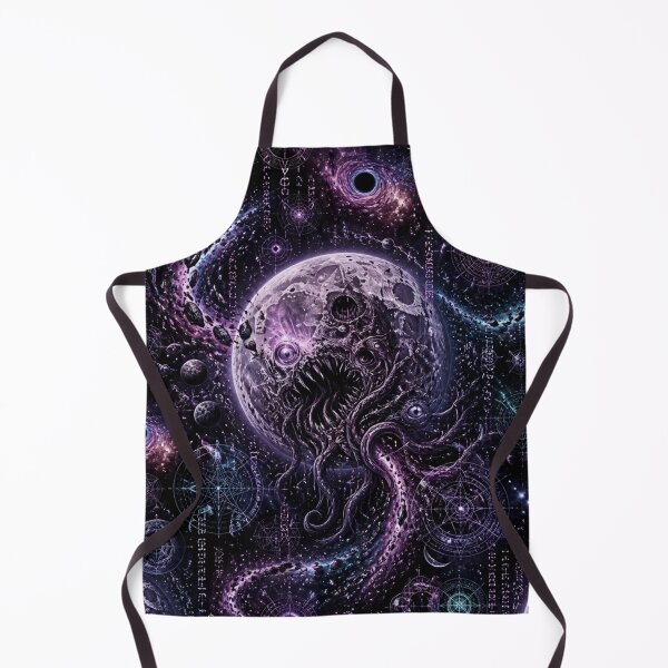 Item preview, Devouring Moon Cosmic Horror Dark Beauty Seamless Celestial Pattern designed and sold by StickyGuys.