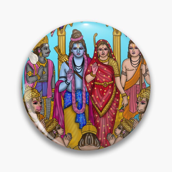 Item preview, Lord Sita Ram in Pushpak Vimana Artwork | Divine Hindu Digital Painting designed and sold by Harshit_Digital_Arts.