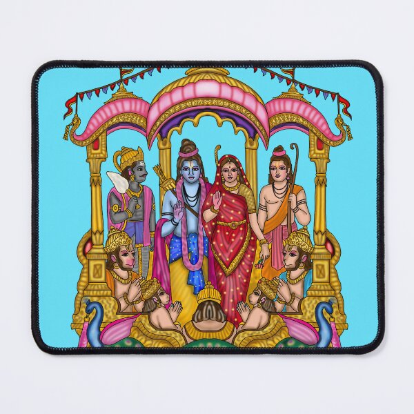 Item preview, Lord Sita Ram in Pushpak Vimana Artwork | Divine Hindu Digital Painting designed and sold by Harshit_Digital_Arts.