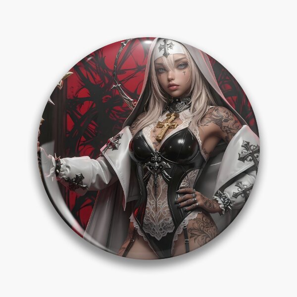 Item preview, Blonde Tattooed Nun Gothic Art Portrait designed and sold by GalleryBrisArt.
