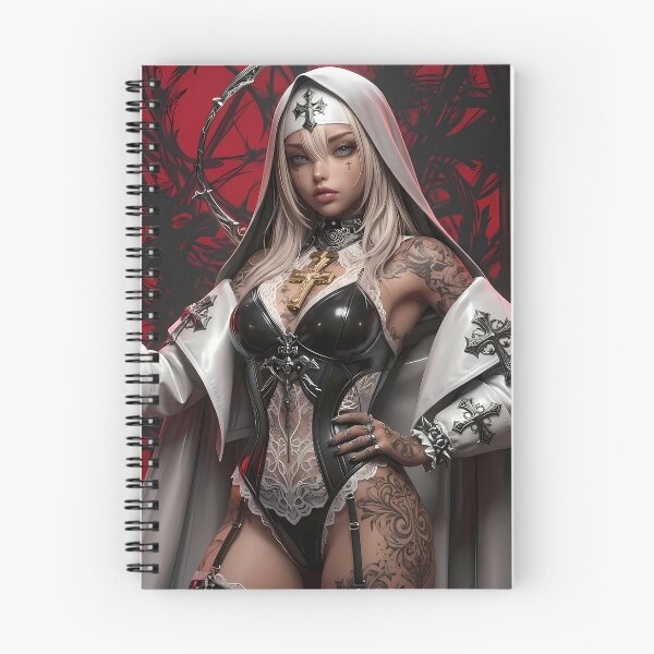 Item preview, Blonde Tattooed Nun Gothic Art Portrait designed and sold by GalleryBrisArt.