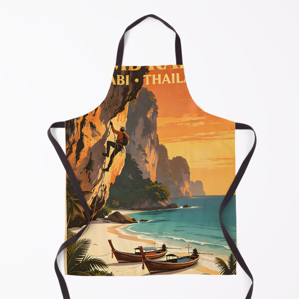 Item preview, Railay Beach Thailand Vintage Travel Poster Tropical Coastal Wall Art designed and sold by Spirit of Siam.