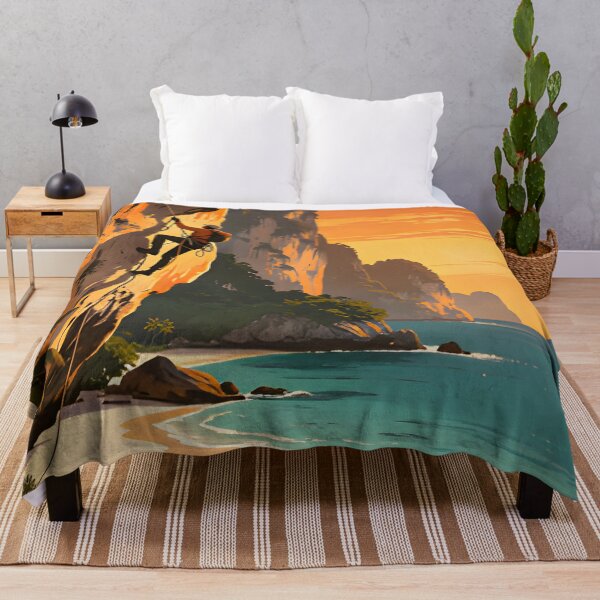 Artikelvorschau, Vintage-Reiseposter „Railay Beach Thailand“ – Tropische Küstenwandkunst entworfen und verkauft von Spirit of Siam.