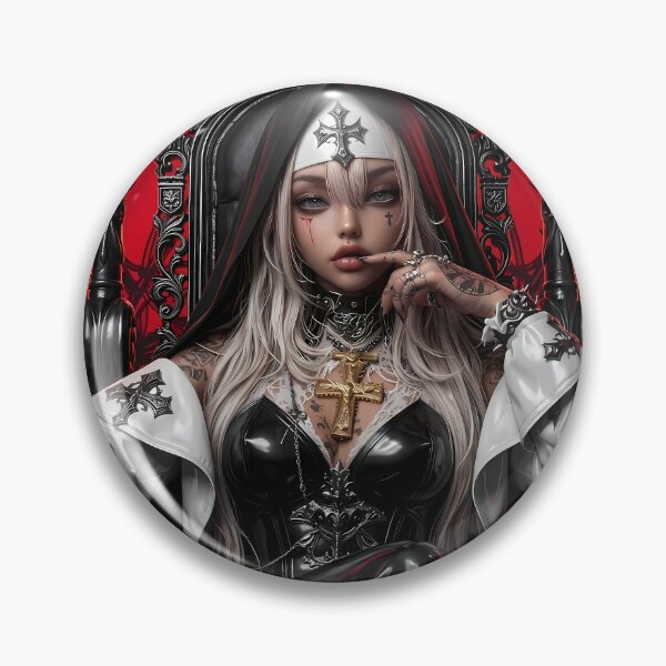 Item preview, Blonde Tattooed Nun Gothic Art Portrait designed and sold by GalleryBrisArt.