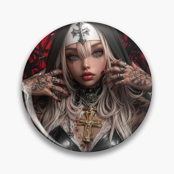 Item preview, Blonde Tattooed Nun Gothic Art Portrait designed and sold by GalleryBrisArt.
