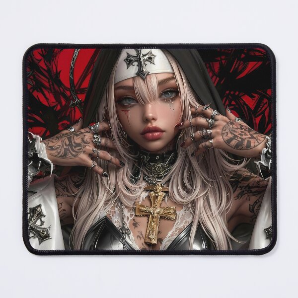 Item preview, Blonde Tattooed Nun Gothic Art Portrait designed and sold by GalleryBrisArt.