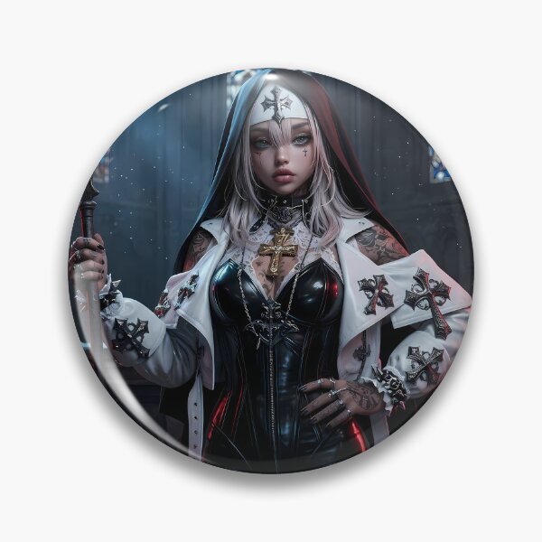 Item preview, Blonde Tattooed Nun Gothic Art Portrait designed and sold by GalleryBrisArt.