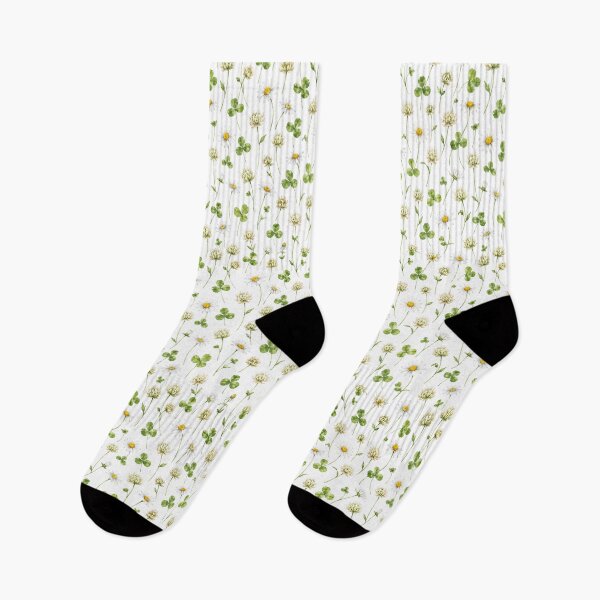 Item preview, Clover Daisy Meadow Watercolor Seamless Botanical Pattern designed and sold by Inkworksbyshery.