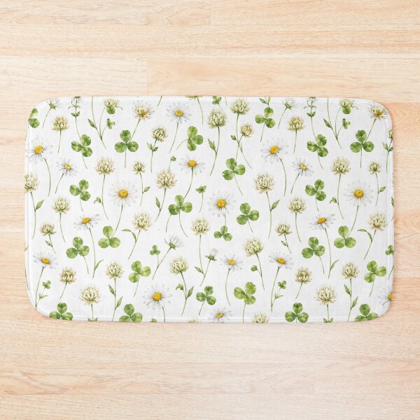 Item preview, Clover Daisy Meadow Watercolor Seamless Botanical Pattern designed and sold by Inkworksbyshery.
