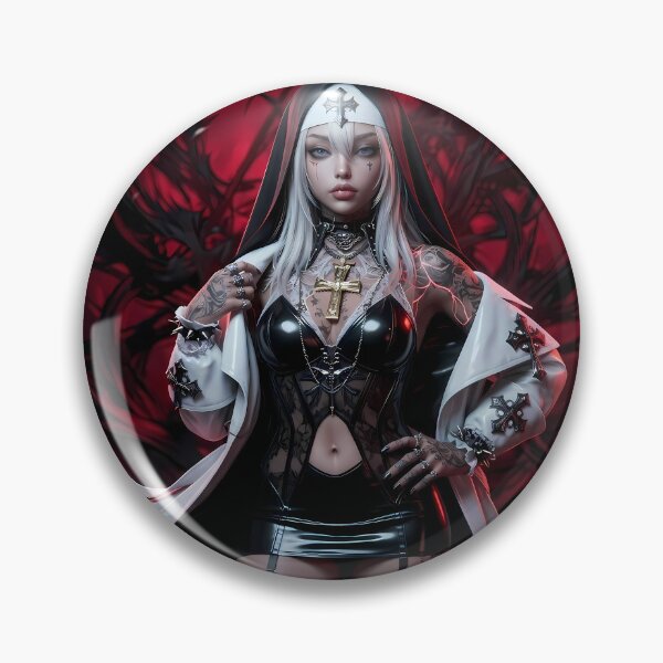 Item preview, Blonde Tattooed Nun Gothic Art Portrait designed and sold by GalleryBrisArt.