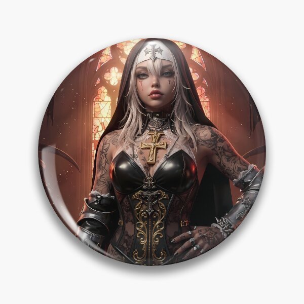 Item preview, Blonde Tattooed Nun Gothic Art Portrait designed and sold by GalleryBrisArt.