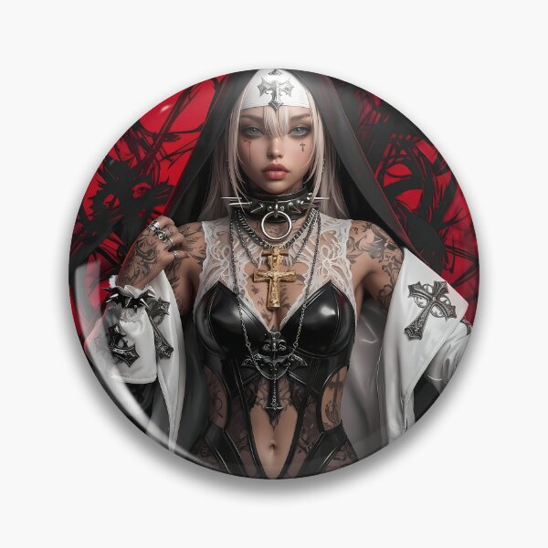 Item preview, Blonde Tattooed Nun Gothic Art Portrait designed and sold by GalleryBrisArt.