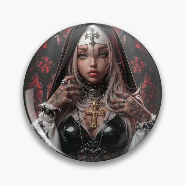 Item preview, Blonde Tattooed Nun Gothic Art Portrait designed and sold by GalleryBrisArt.