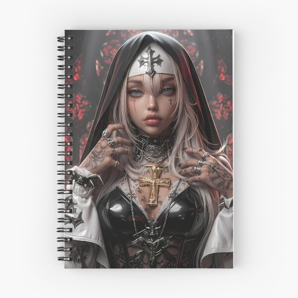 Item preview, Blonde Tattooed Nun Gothic Art Portrait designed and sold by GalleryBrisArt.