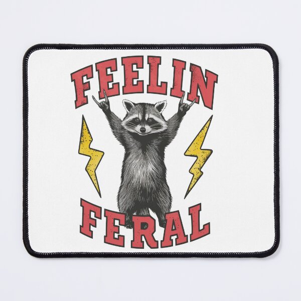 Item preview, Feelin Feral Funny Raccoon Rock Hand designed and sold by BoringClothes .