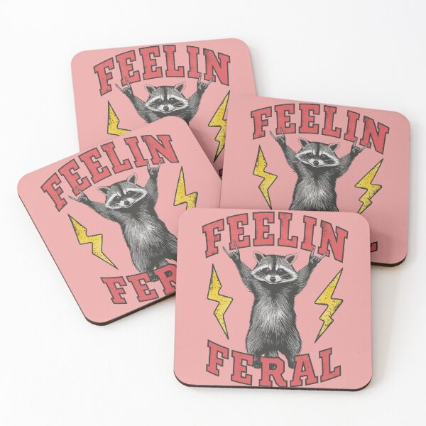 Item preview, Feelin Feral Funny Raccoon Rock Hand designed and sold by BoringClothes .