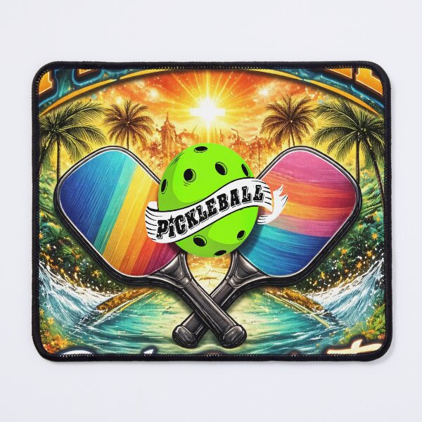 Item preview, Pickleball Dink & Dominate | Tropical Sunset Rainbow Paddle Design designed and sold by Jen.Lou.