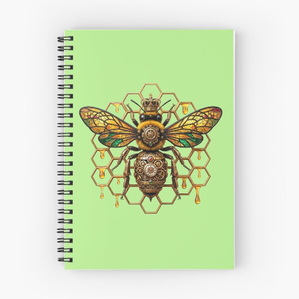 Item preview, Steampunk Queen Bee Stained Glass Sticker - Clockwork Honeycomb Art designed and sold by Utopian-Magic.