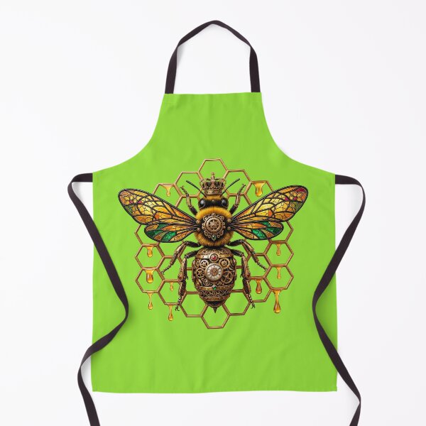 Item preview, Steampunk Queen Bee Stained Glass Sticker - Clockwork Honeycomb Art designed and sold by Utopian-Magic.