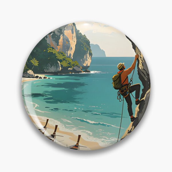 Item preview, Railay Beach Thailand Vintage Travel Poster Tropical Coastal Wall Art designed and sold by Spirit of Siam.