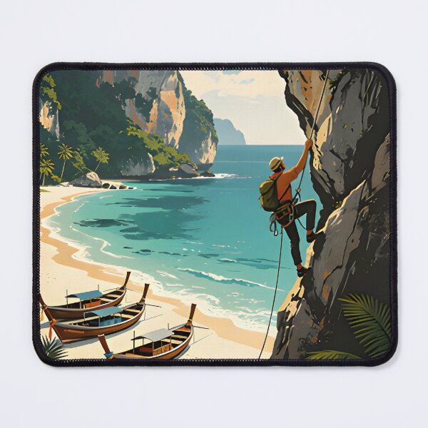 Item preview, Railay Beach Thailand Vintage Travel Poster Tropical Coastal Wall Art designed and sold by Spirit of Siam.