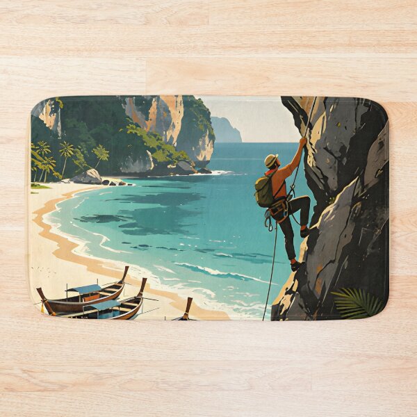 Item preview, Railay Beach Thailand Vintage Travel Poster Tropical Coastal Wall Art designed and sold by Spirit of Siam.