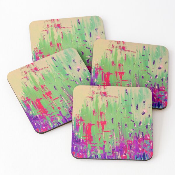 Item preview, Abstract Neon Field - Green, Fuchsia and Lavender Blue designed and sold by Ingorgia Studio.