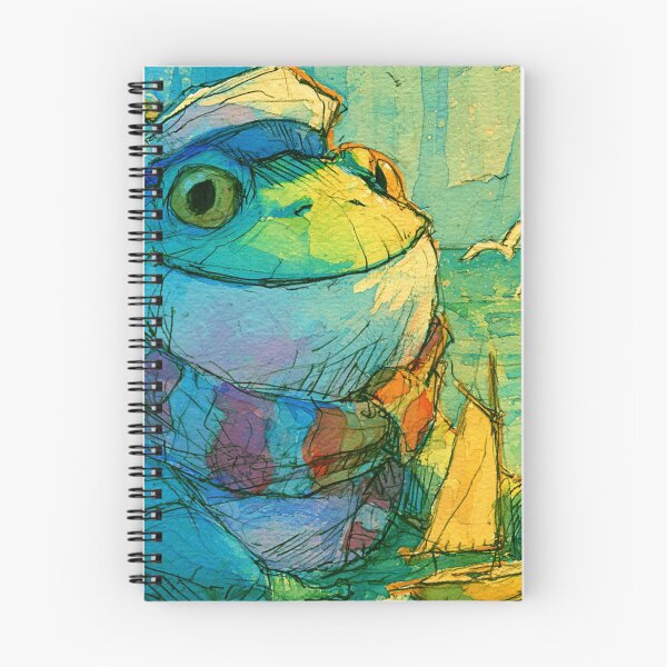 Item preview, Frog Sailor Abstract Watercolor Ink Expressionist Art designed and sold by UhuCriei .