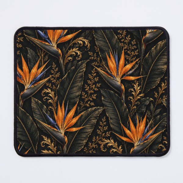Item preview, Bird of Paradise Flowers on Black Background designed and sold by Siti Hoiriyah.