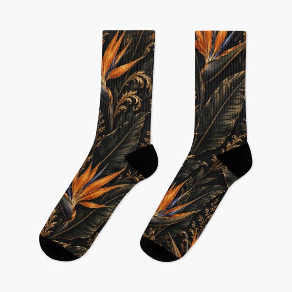 Item preview, Bird of Paradise Flowers on Black Background designed and sold by Siti Hoiriyah.