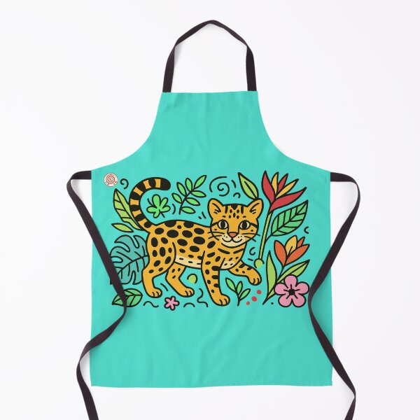 Item preview, Tropical Ocelot – Feline protector among leaves and flowers designed and sold by DianaAlunaImage.