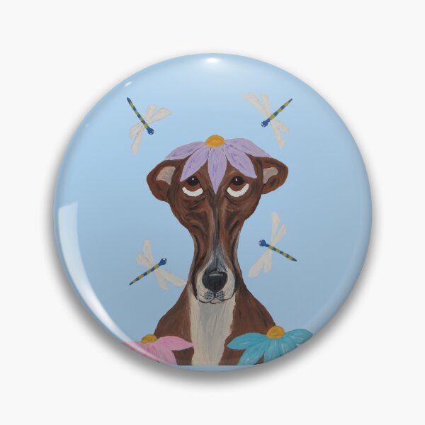Item preview, Greyhound with a Flower on its head & Dragonflies designed and sold by Squirreldumplings.