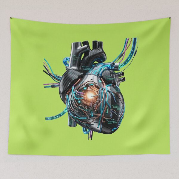 Item preview, Cyberpunk Mechanical Heart Coding Sticker designed and sold by Utopian-Magic.