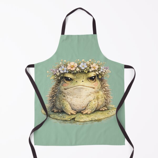 Item preview, Grumpy Frog with Flower Crown Cute Cottagecore designed and sold by MagicMakerPh⭐⭐⭐⭐⭐.