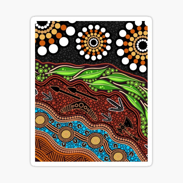 Item preview, Aboriginal Dot Painting Bedding Set Hunter’s Journey designed and sold by AboriginalartVI.