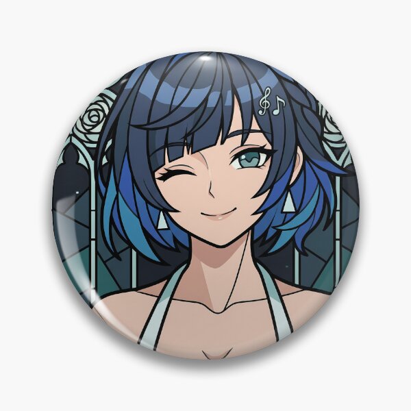 Item preview, Yelan Genshin Impact Night Rose Stained Glass Wink designed and sold by mildaclairmo.