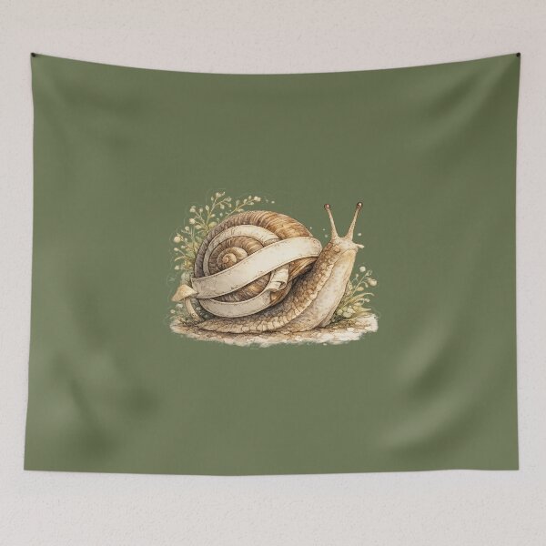 Item preview, Cute Cottagecore Garden Snail Watercolor Botanical Illustration  designed and sold by MagicMakerPh.