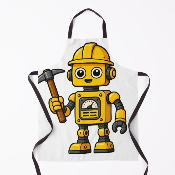 Item preview, yellow worker vintage robot toy designed and sold by chapistore.