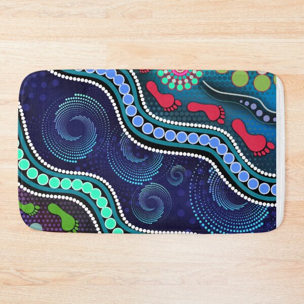 Item preview, Aboriginal Dot Painting Bedding Set Human Track designed and sold by AboriginalartVI.