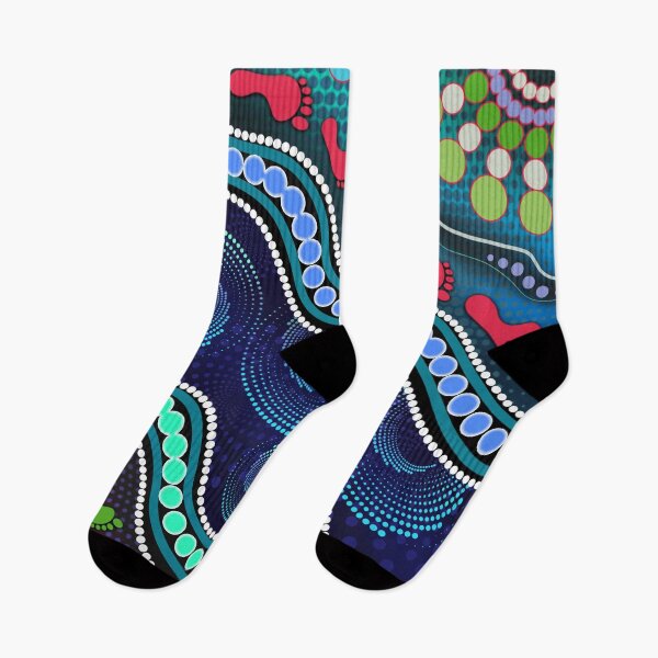 Item preview, Aboriginal Dot Painting Bedding Set Human Track designed and sold by AboriginalartVI.