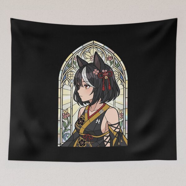 Item preview, Kitasan Black Uma Musume Floral Stained Glass Grace designed and sold by mildaclairmo.