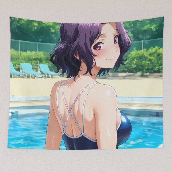 Item preview, Azusa Hamaoka Grand Blue Poolside Purple Hair Smile designed and sold by BrianRayan.